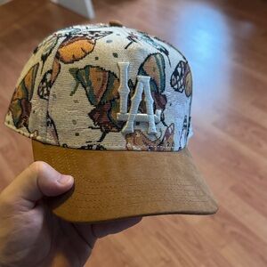 American Needle Butterfly Pattern Hat - Tan and White